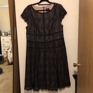 Adrianna Papell Black Lace Dress with Detail 18W